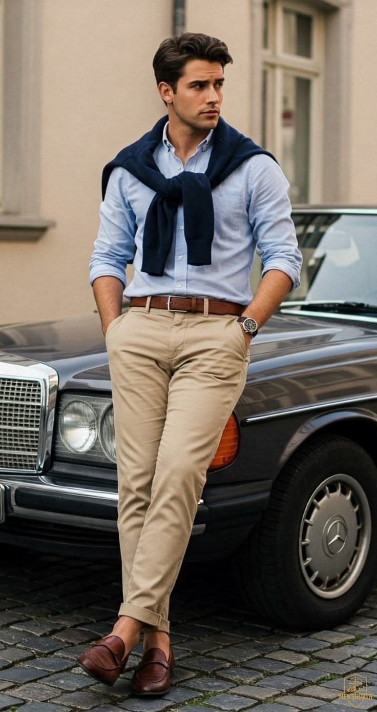 Classic Prep Style with Vintage Car