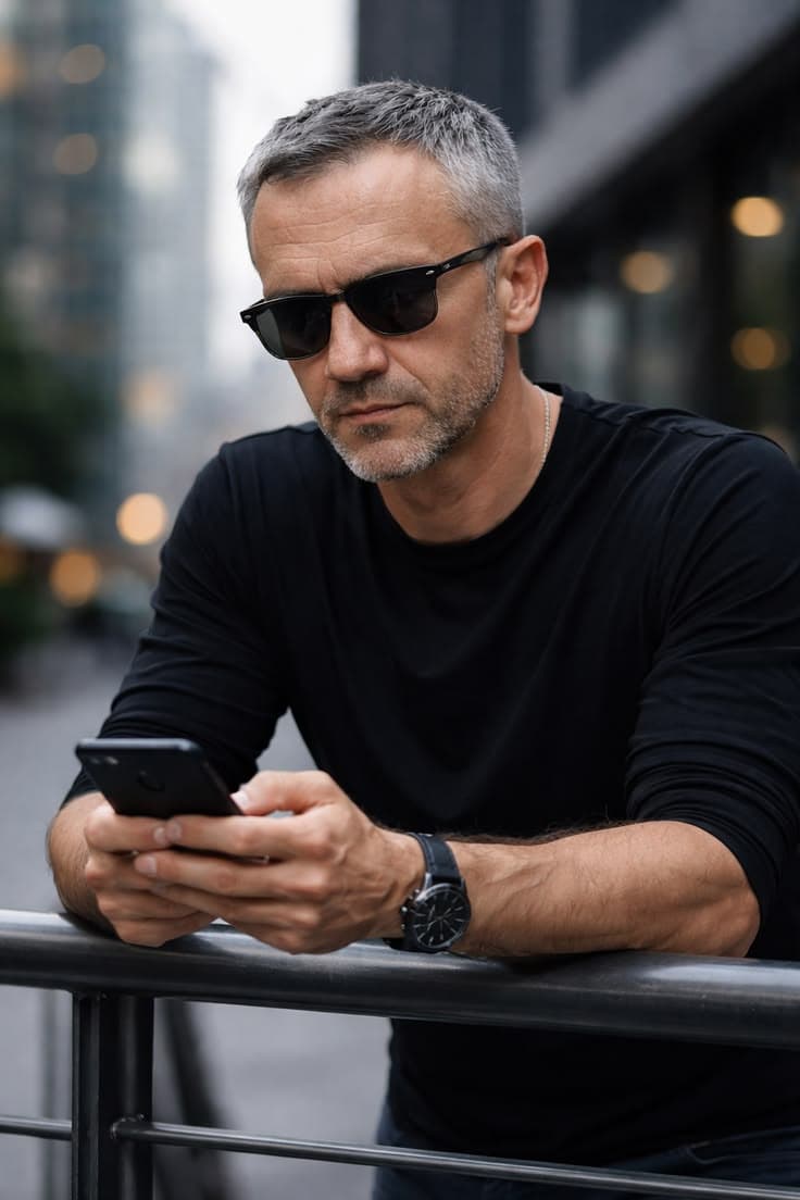Urban Professional Checking Smartphone