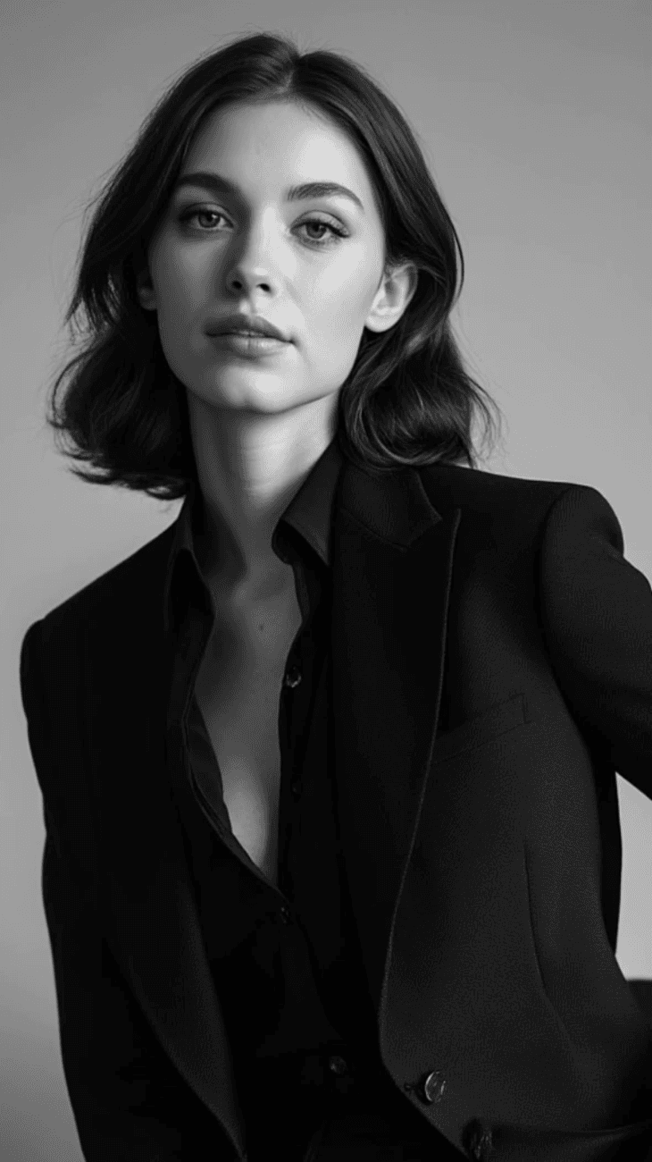 Minimalist Black Blazer Portrait