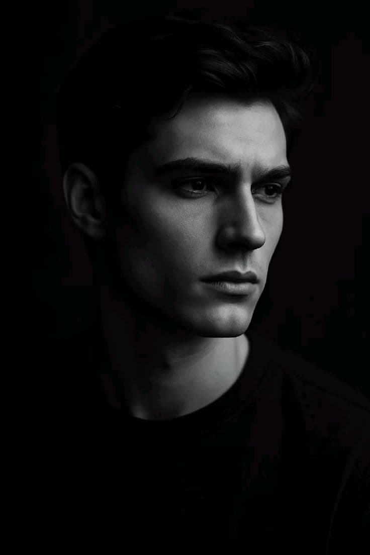 Dramatic Black and White Male Portrait