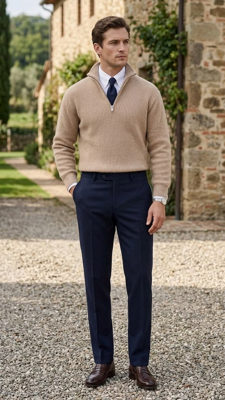 Smart Casual Elegance Outdoors