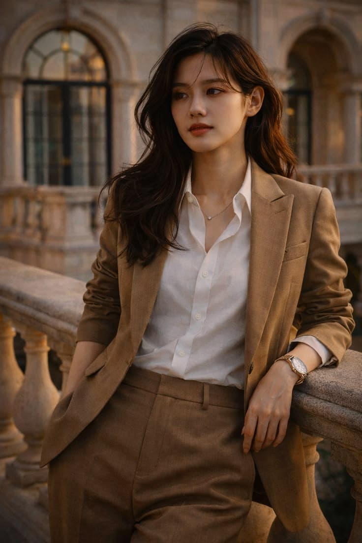 Elegant Corporate Chic in Golden Hour
