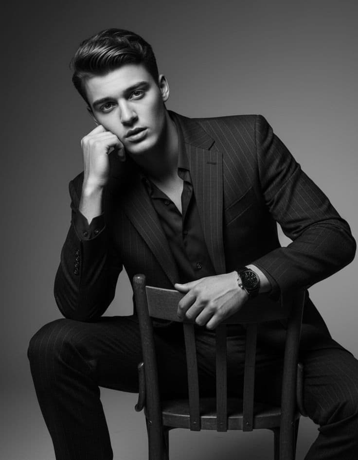 Sophisticated Pinstripe Portrait
