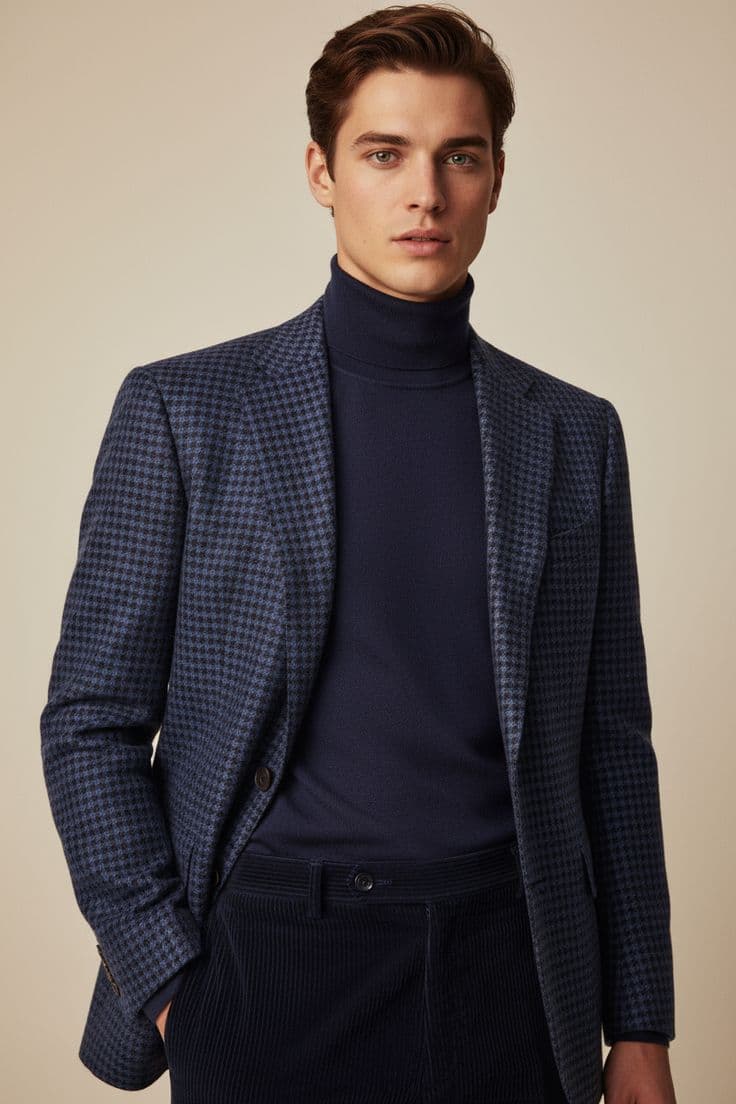 Sophisticated Houndstooth & Corduroy Look