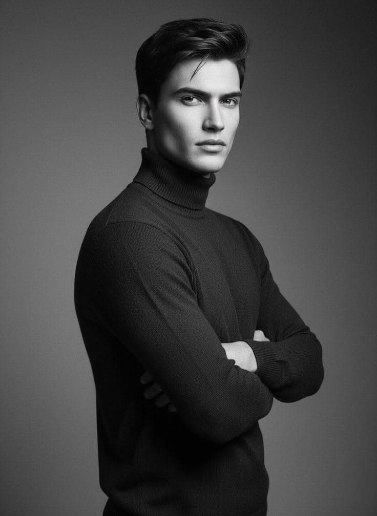 Sophisticated Monochromatic Studio Portrait