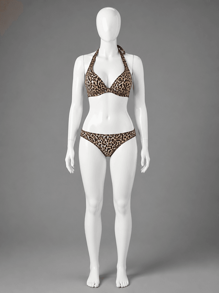 Leopard Print Halter Bikini