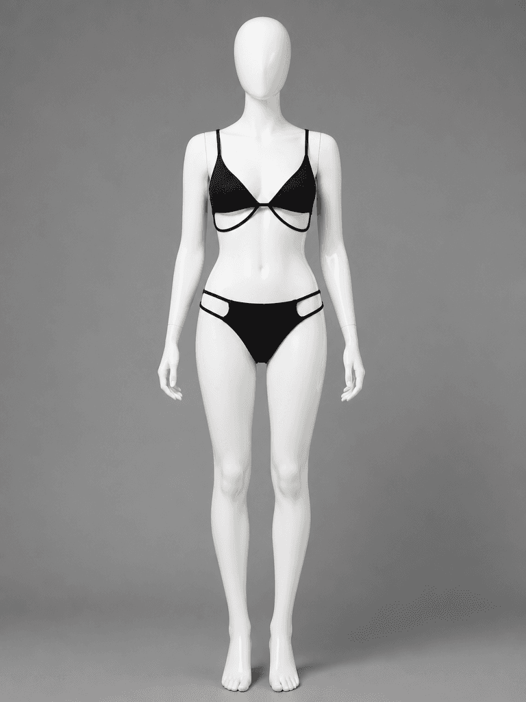 Black Cutout Two-Piece Bikini