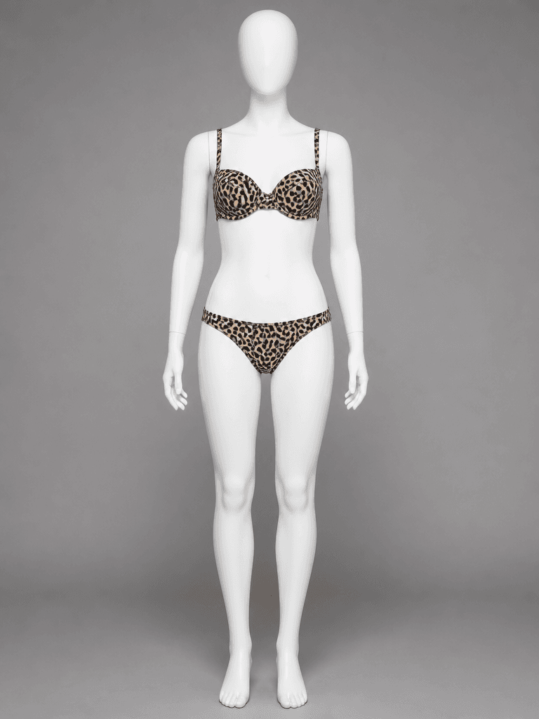 Leopard Print Balconette Bikini Set