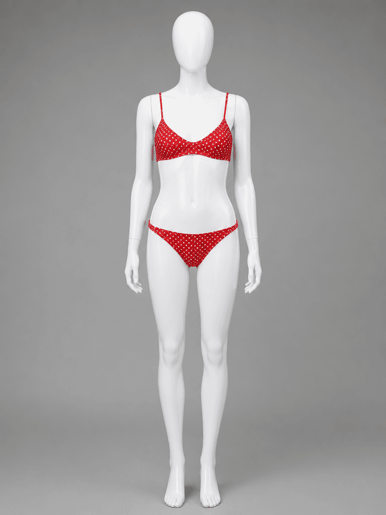 Red Polka Dot Triangle Bikini