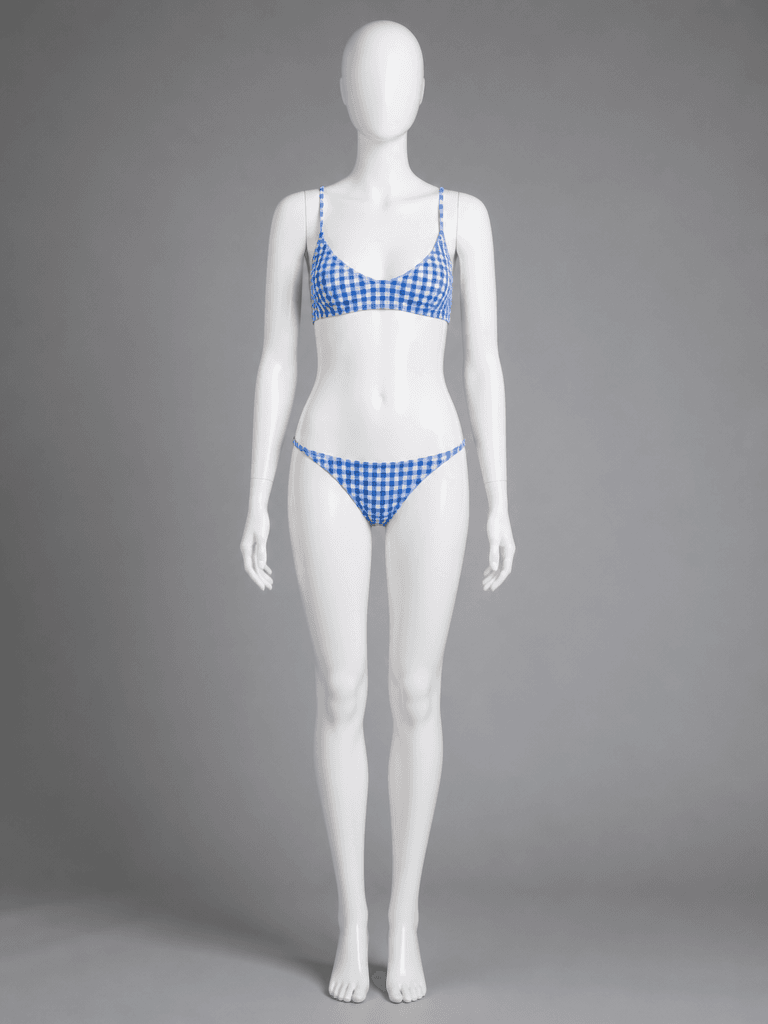 Blue Gingham Two-Piece Bikini