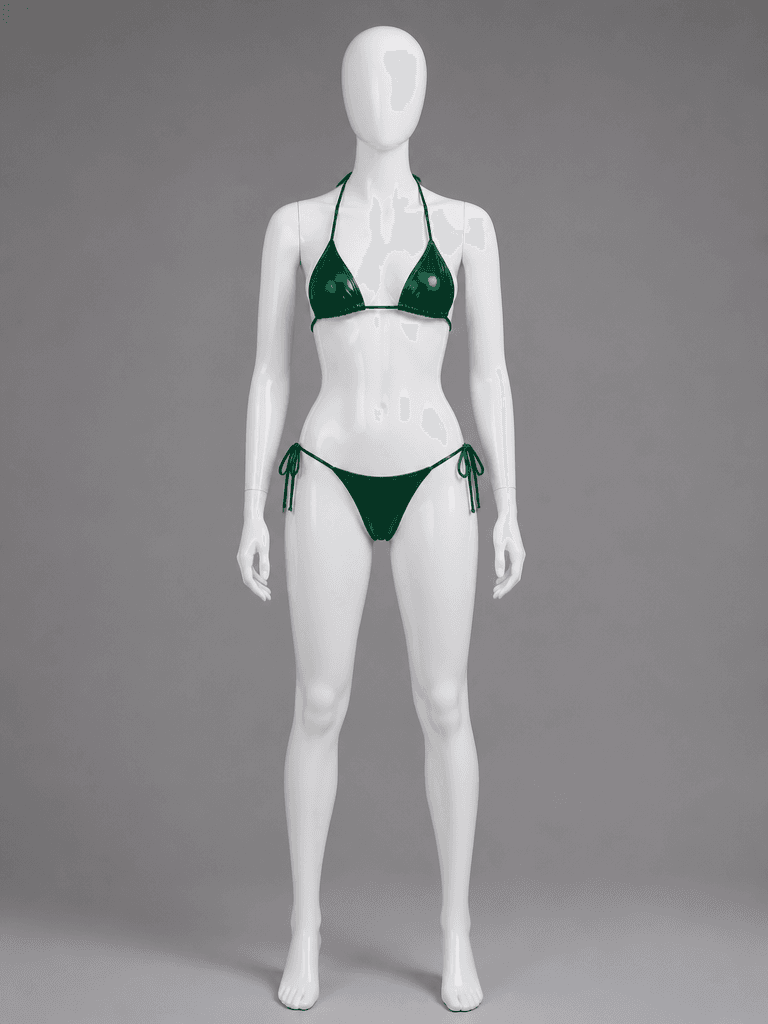 Metallic Green Triangle Bikini