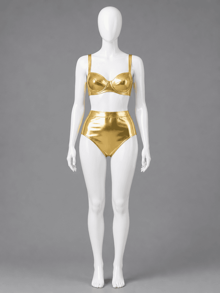 Metallic High-Waisted Bikini