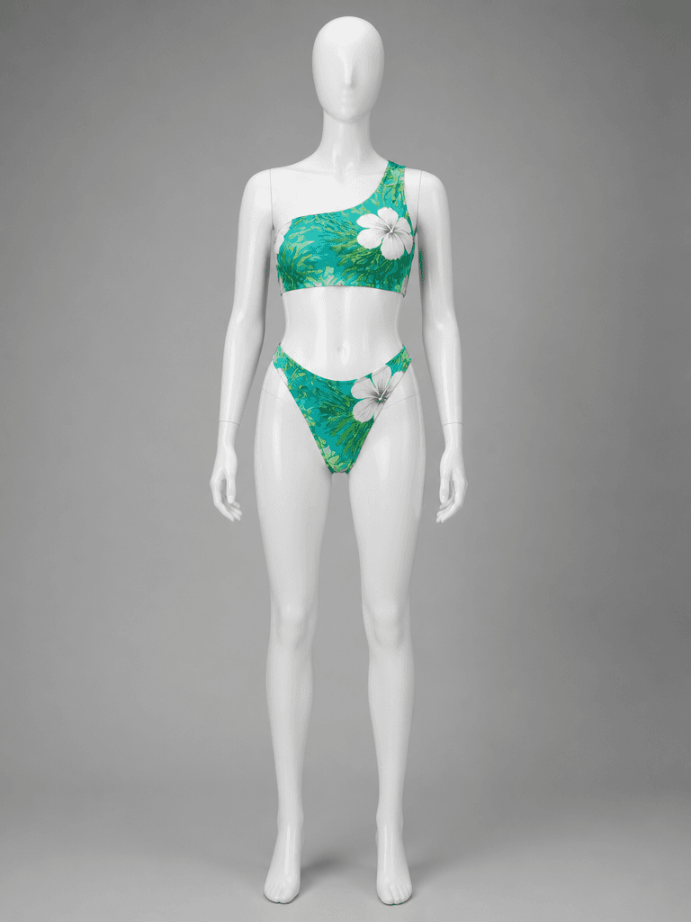 One-Shoulder Floral Print Bikini