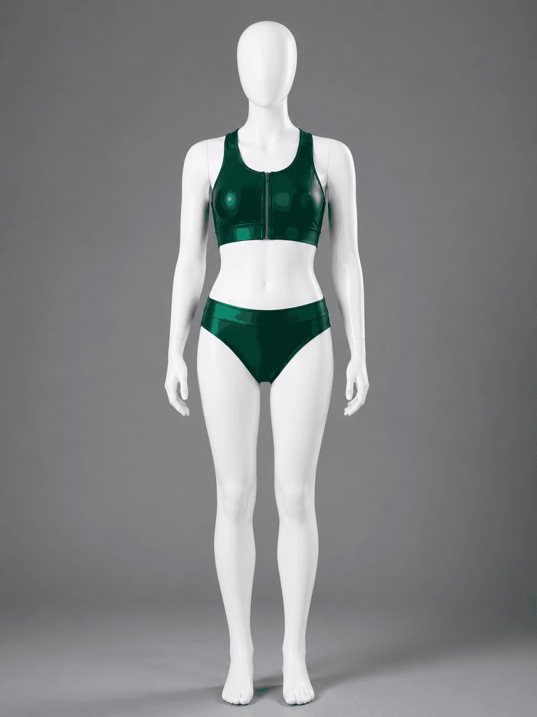 Metallic Green Two-Piece Bikini