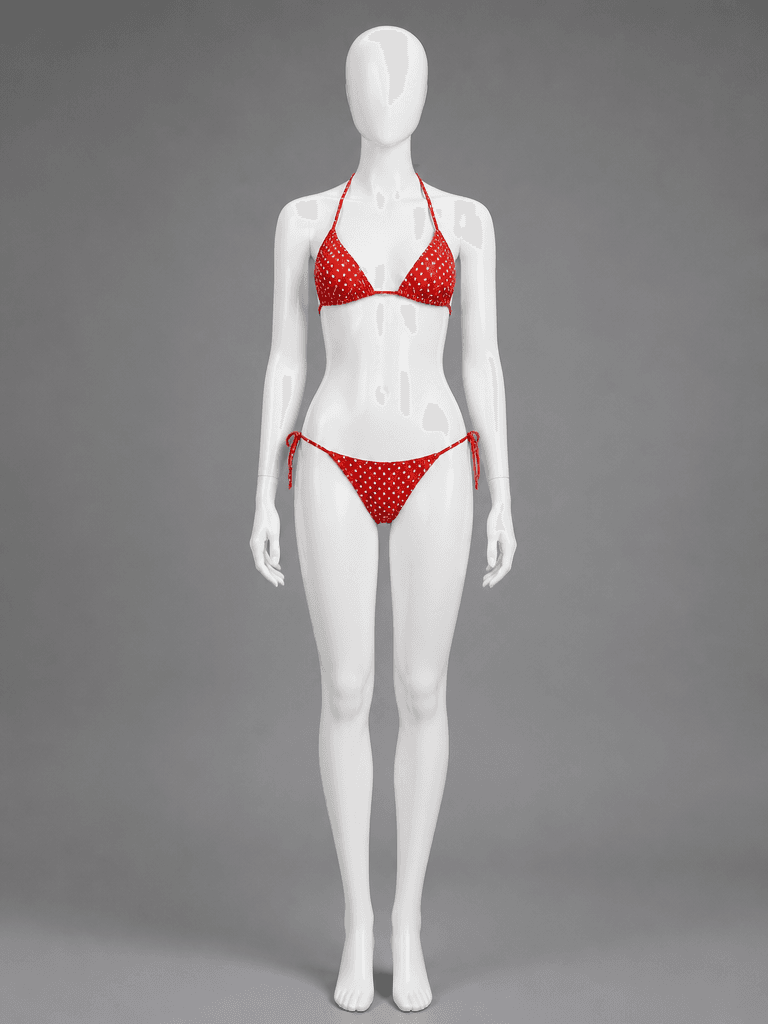 Red Polka Dot Triangle Bikini