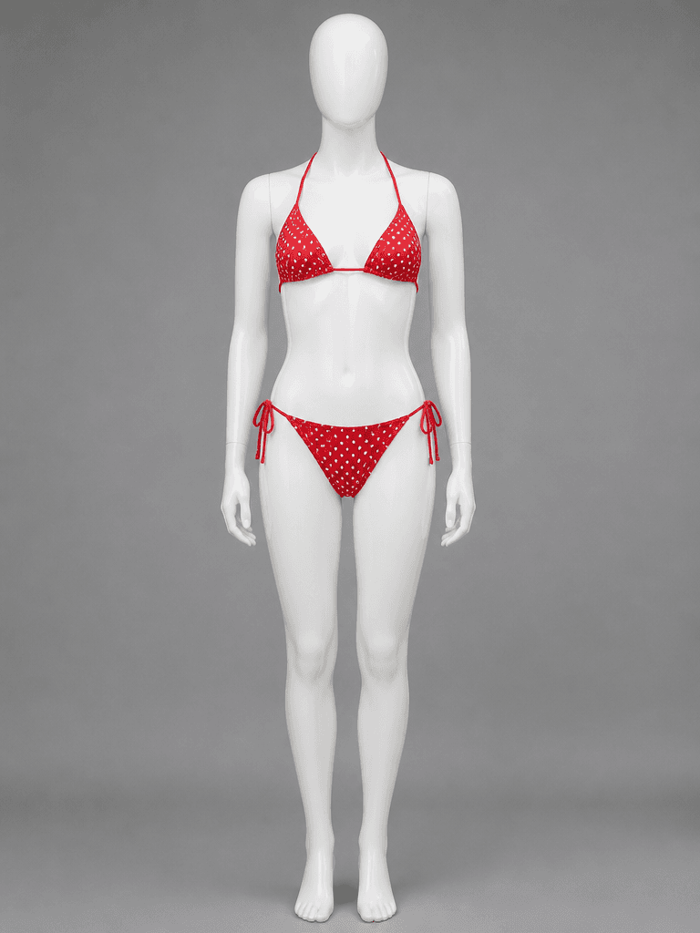 Red Polka Dot Triangle Bikini