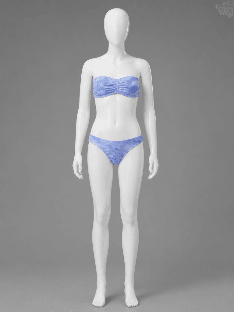 Tie-Dye Bandeau Bikini in Blue