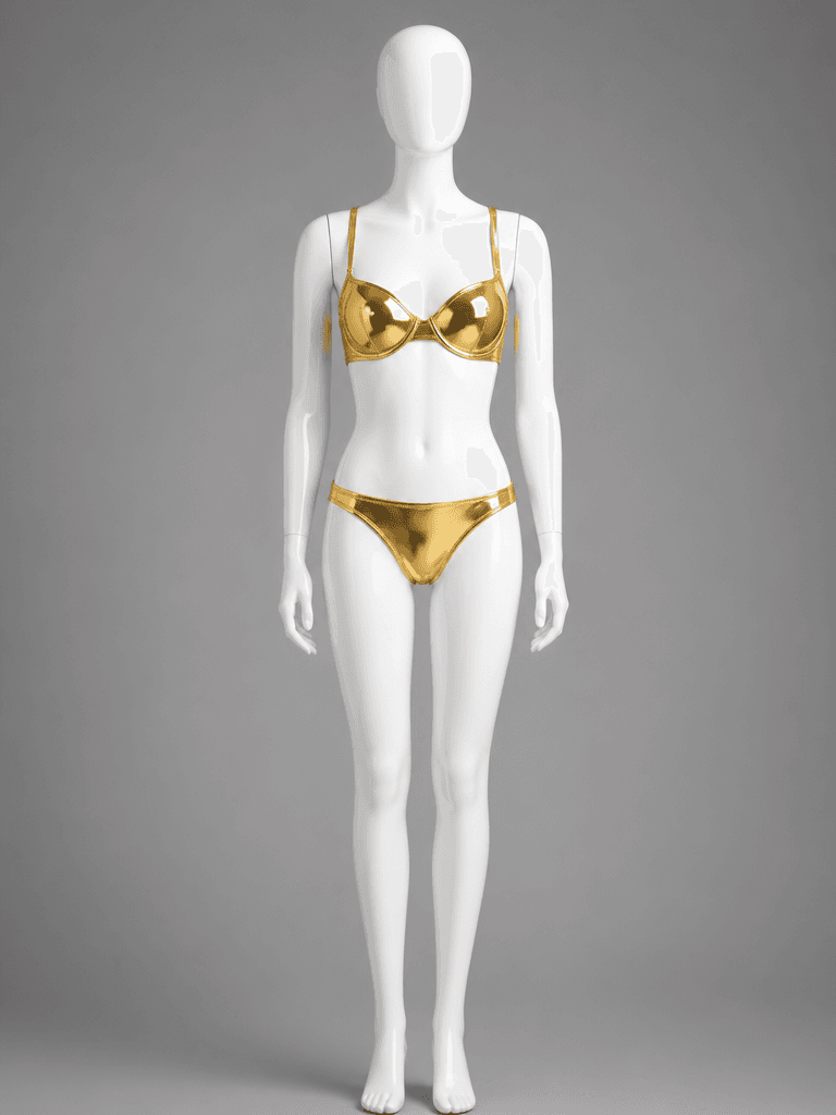 Metallic Gold Two-Piece Bikini