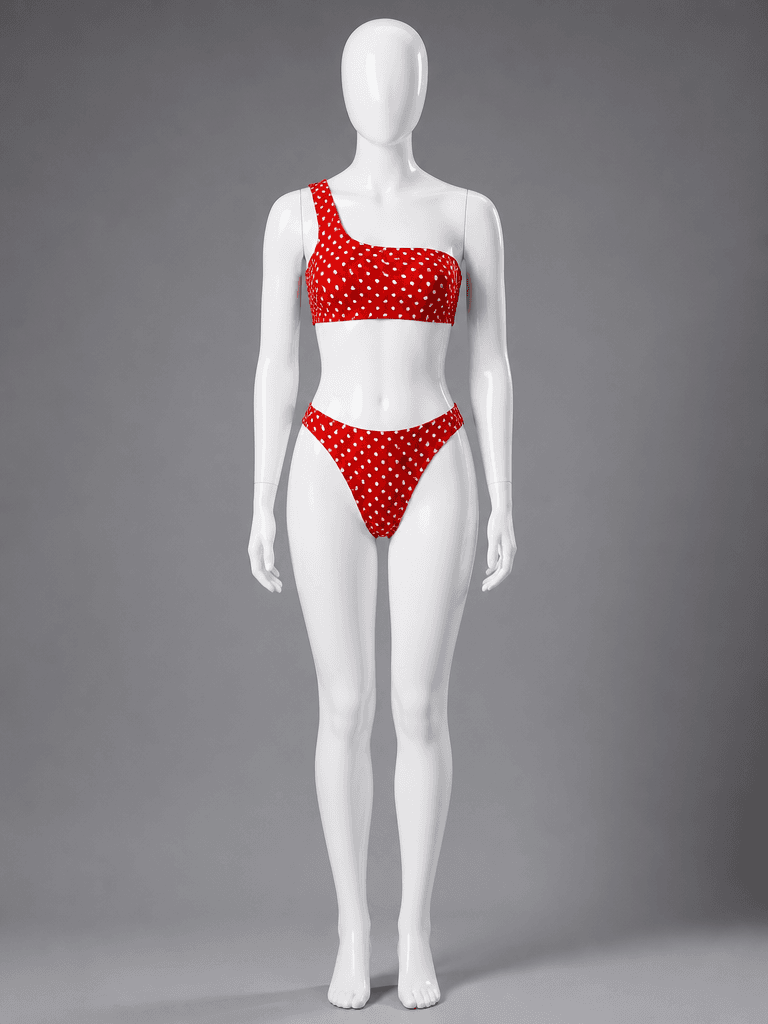 One-Shoulder Polka Dot Bikini