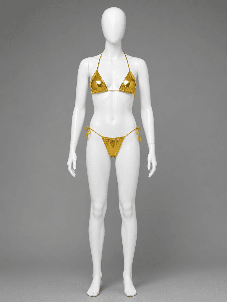 Metallic Gold String Bikini