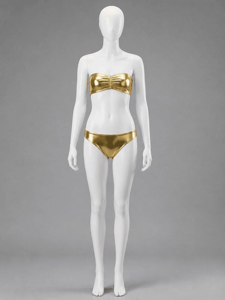 Metallic Gold Bandeau Bikini