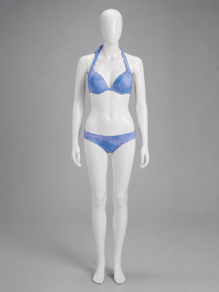 Halter Bikini in Blue Tie-Dye