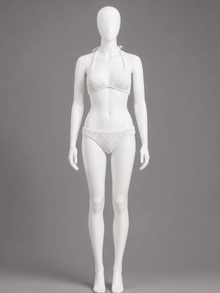 Cream Crochet Triangle Bikini