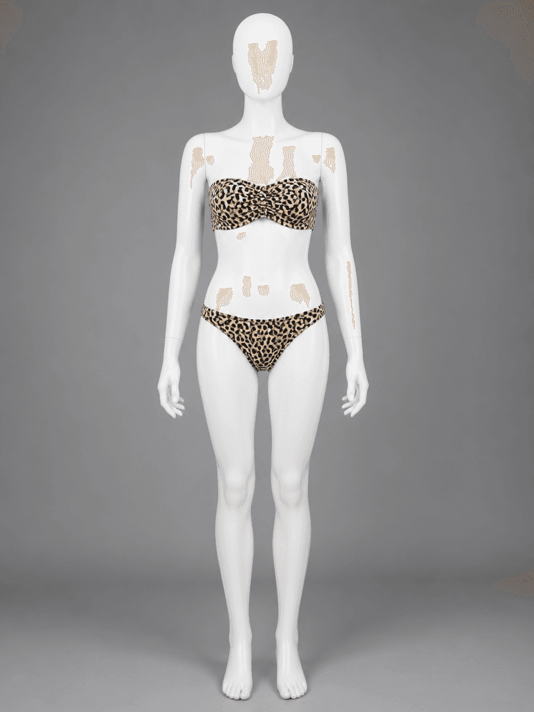 Strapless Leopard Print Bikini
