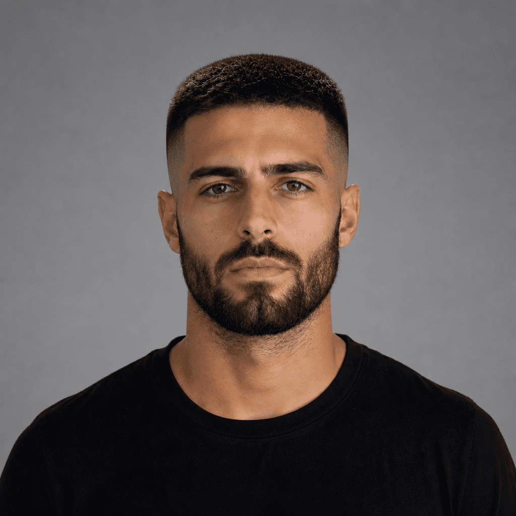 Buzz Cut with Mid Fade