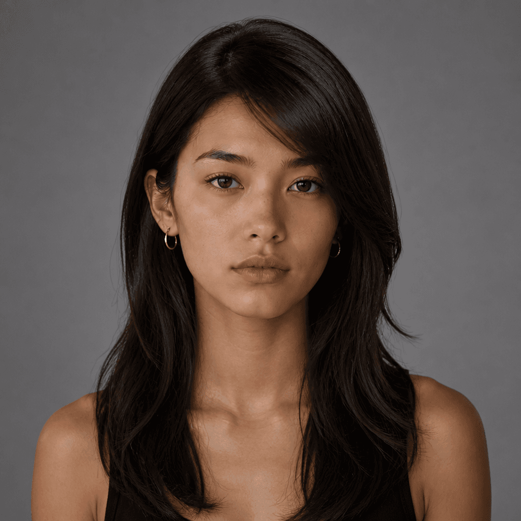 Long Layered Hair with Side Bangs