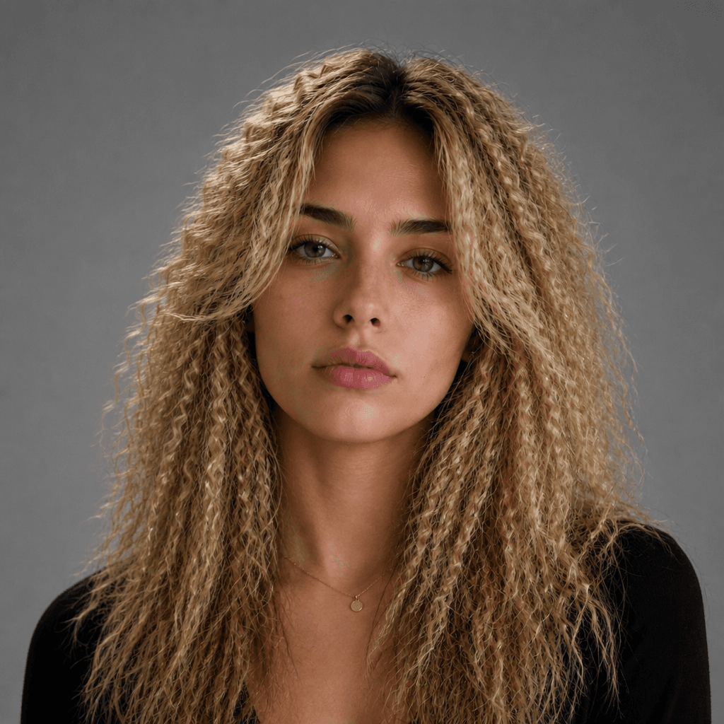 Crimped Layers with Curtain Bangs