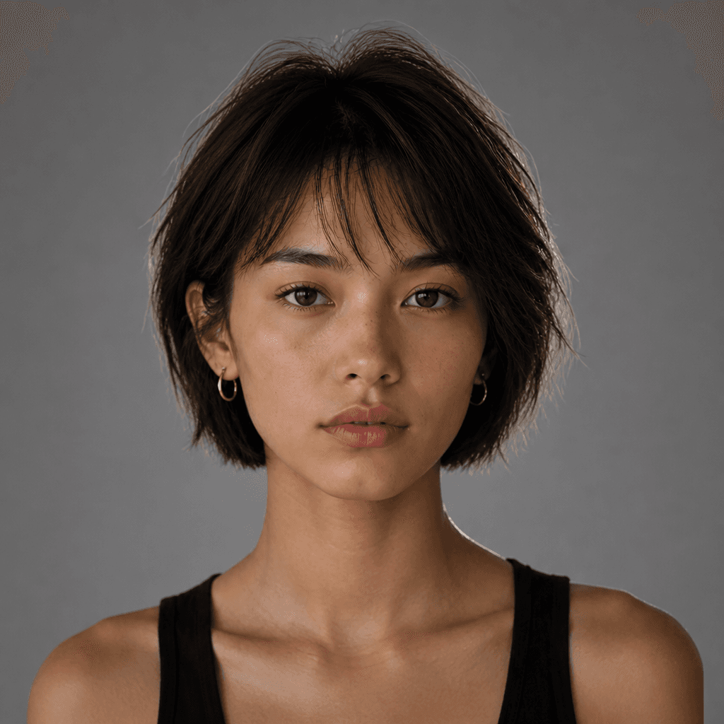 Messy Pixie Bob with Bangs