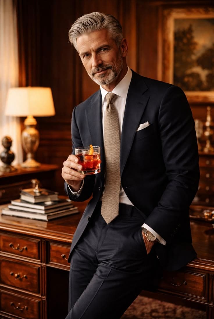 Sophisticated Gentleman with Whiskey