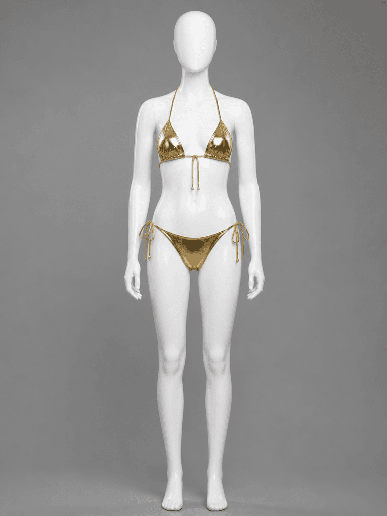 Metallic Gold Triangle Bikini