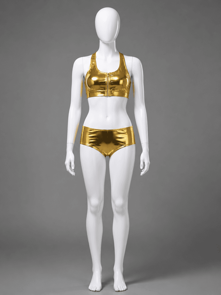 Metallic Gold Athletic Bikini Set