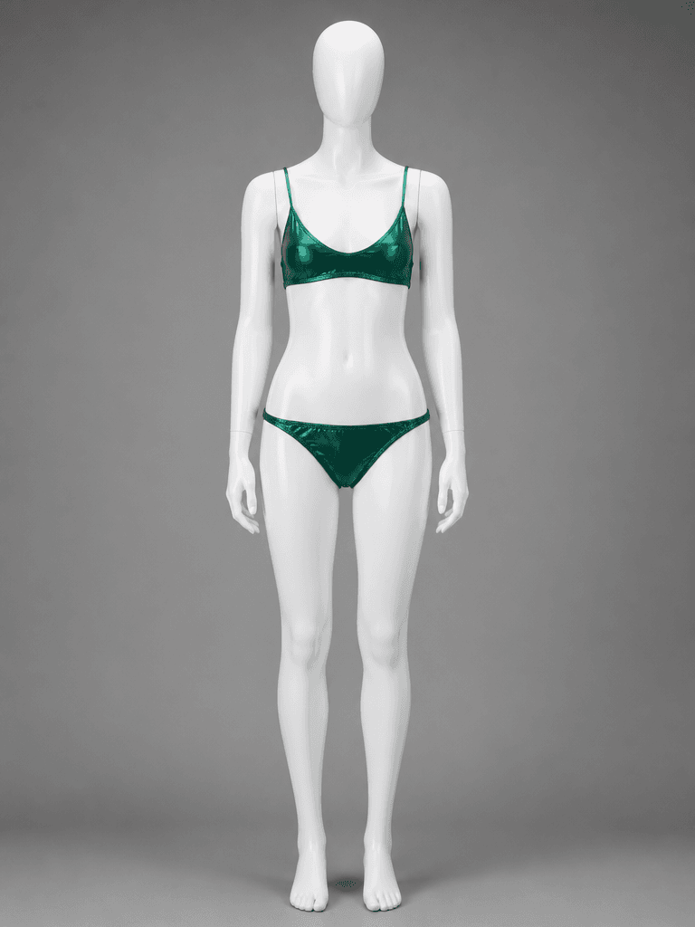 Metallic Green Triangle Bikini