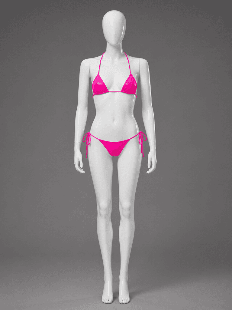 Neon Pink Triangle Bikini