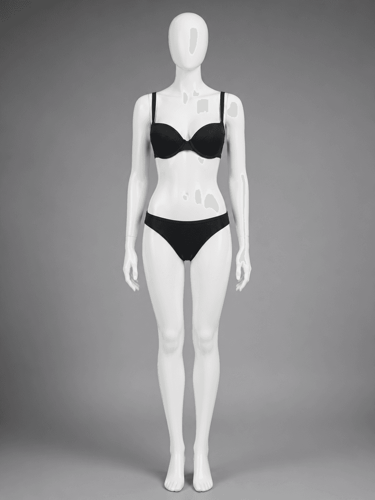 Ribbed Black Underwire Bikini