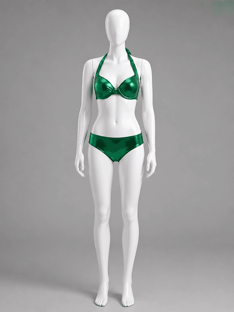 Metallic Green Halter Bikini