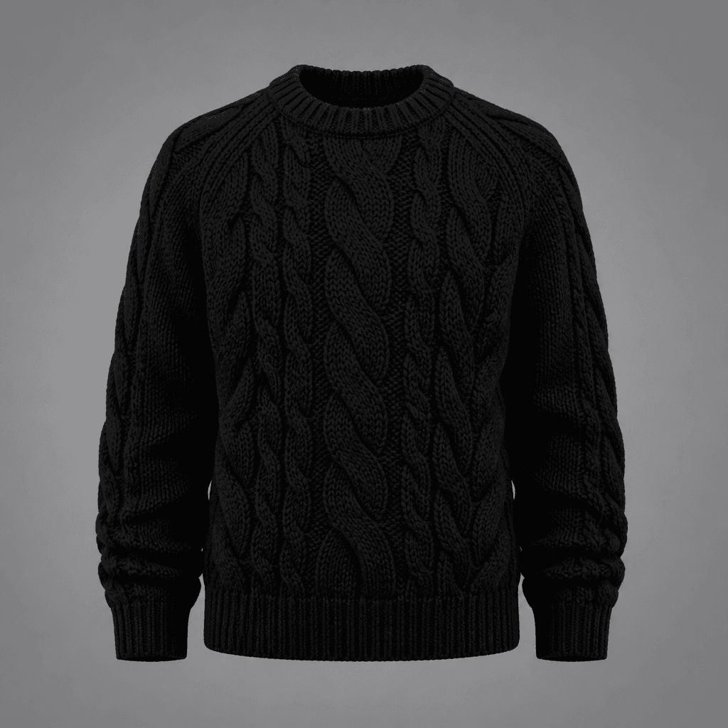 Black Cable Knit Sweater