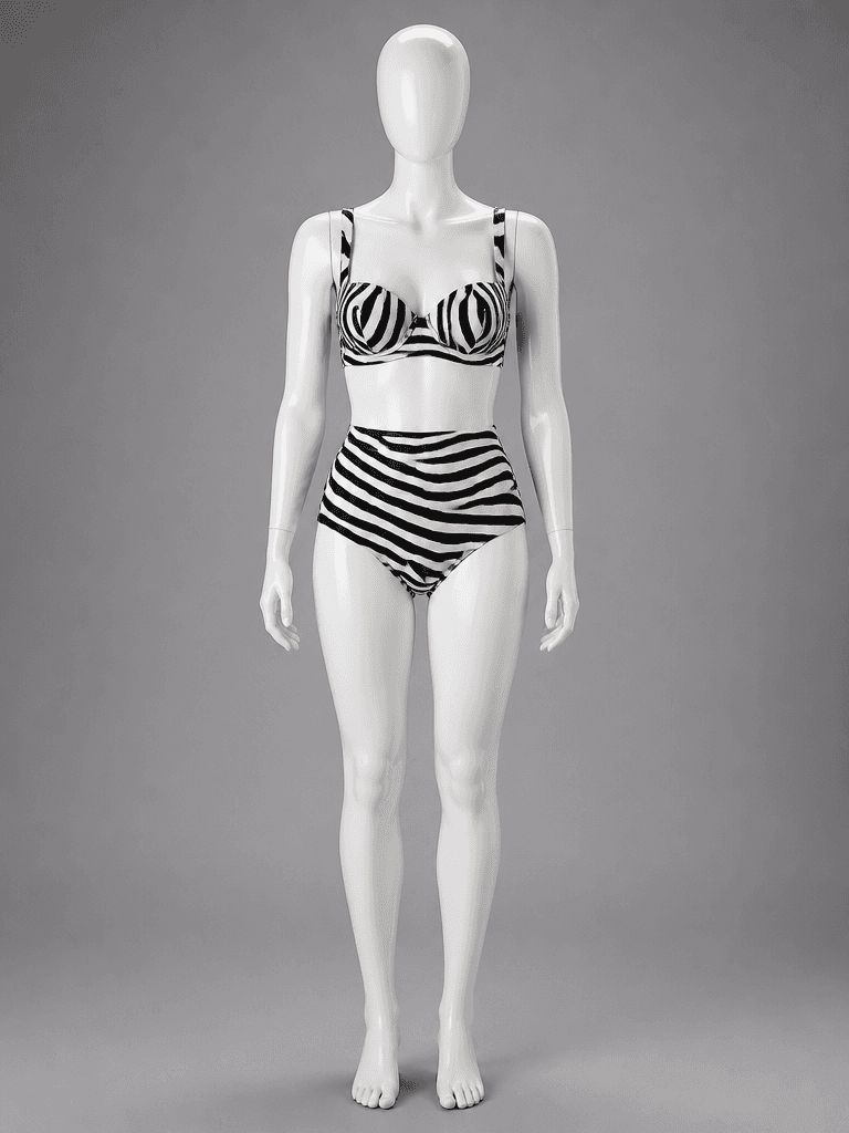 High-Waisted Zebra Print Bikini
