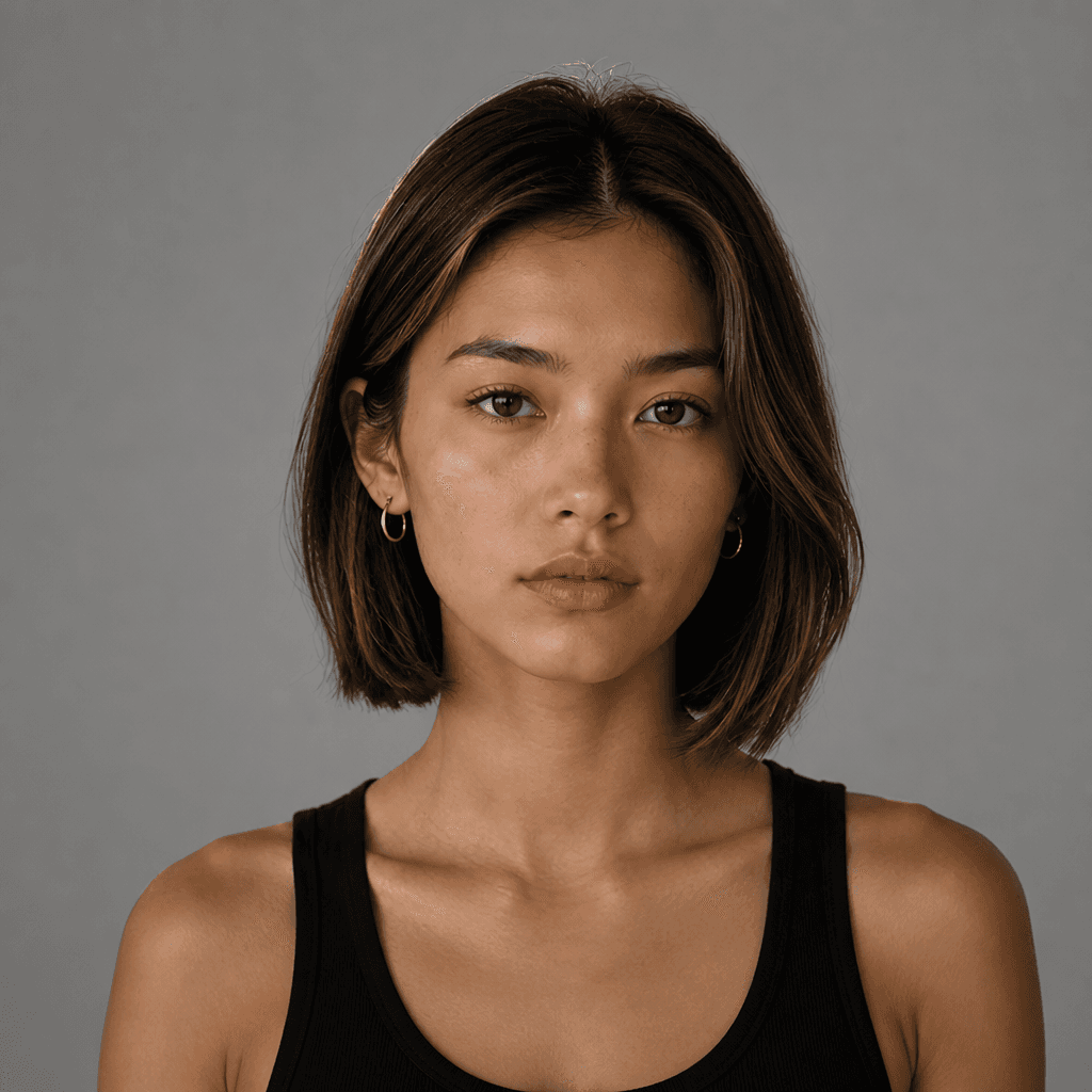 Brunette Bob with Honey Highlights