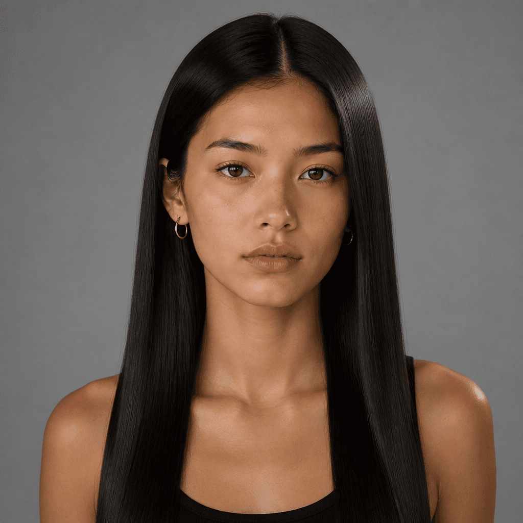 Jet Black Sleek Straight Hair