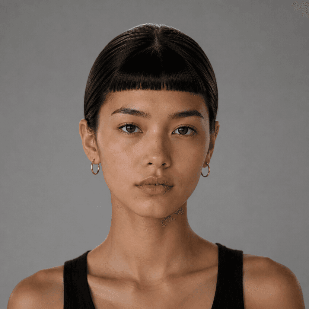 Straight Hair with Micro Bangs