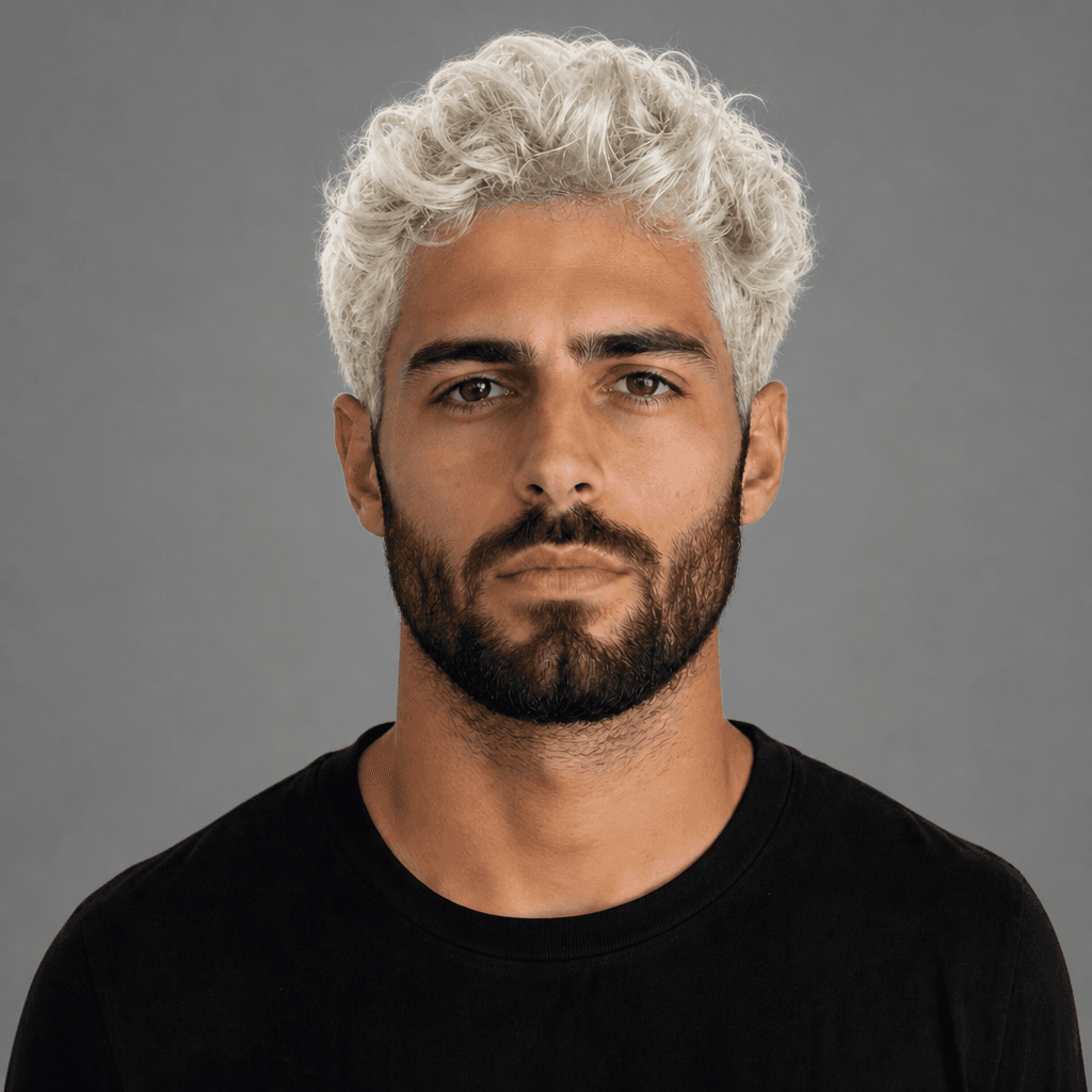 Platinum Blonde Curly Crop